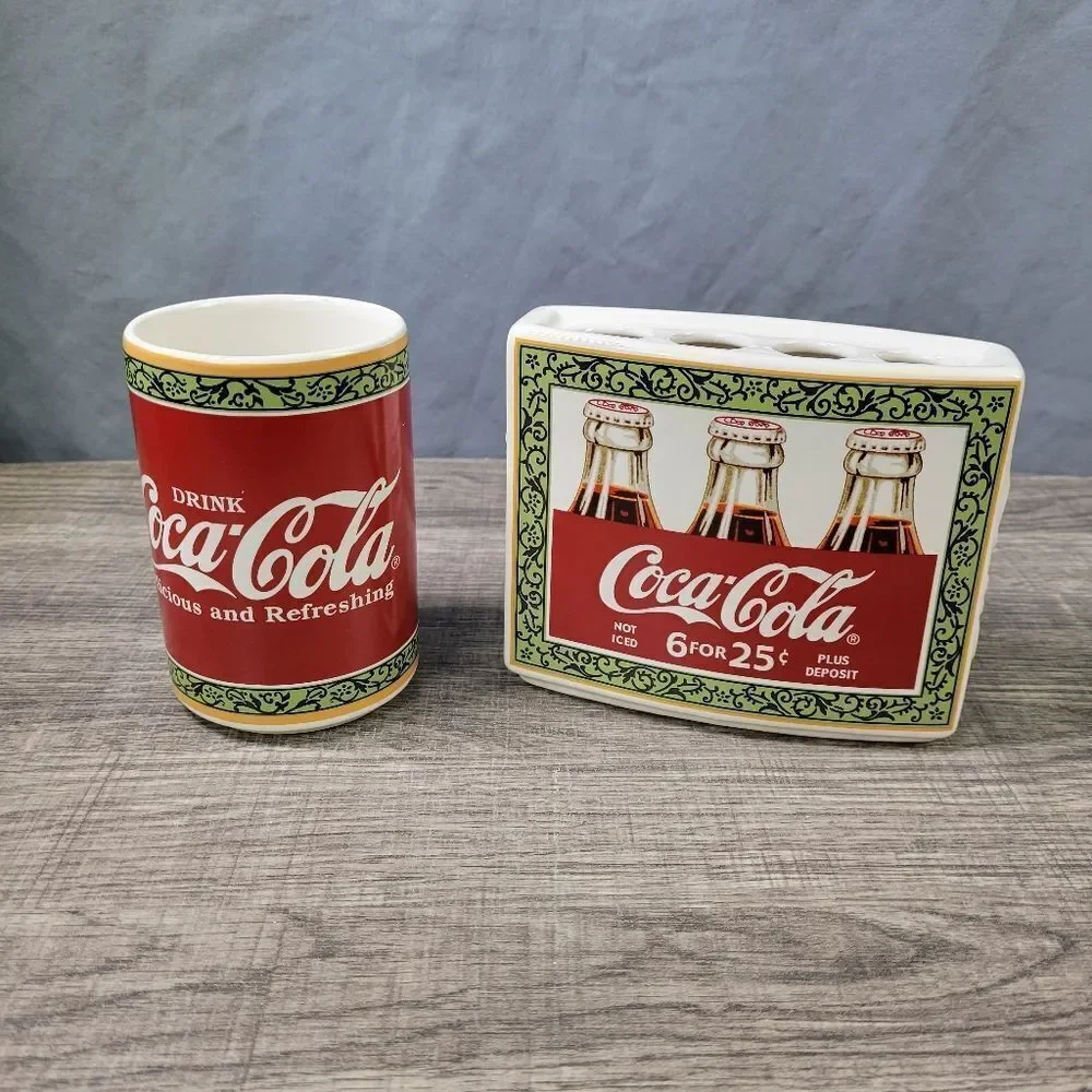 Coca-Cola Toothbrush‎ Holder and Tumbler Set